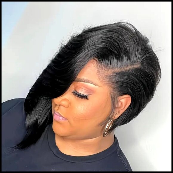 Short Layered Pixie Cut Human Hair Wig Glueless Elegant Thick Full main image 5